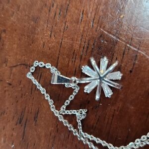 Elegant Silver Starburst Pendant Necklace